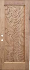 Custom "Banana Leaf" Single Panel Mahogany Door Custom "Banana Leaf" Single Panel Mahogany Door