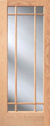 Red Oak Prairie 9-Lite French Interior Door Red Oak Prairie 9-Lite French Interior Door