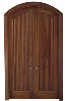 Homestead Series Fluted arch top 1 panel walnut door