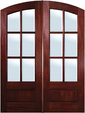 Mahogany Exterior 6-Lite Arch-Top Double Door Mahogany Exterior 6-Lite Arch-Top Double Door