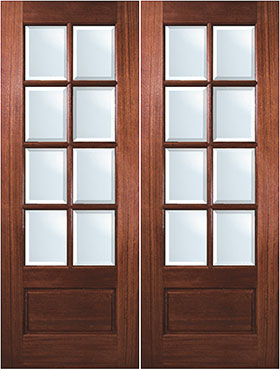 Mahogany 8-lite exterior double door Mahogany 8-Lite exterior double door