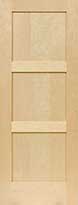 Maple Contemporary Equal 3-Panel Interior Wood Door