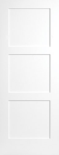 Shaker Style Equal 3-Panel Primed MDF Interior Door Shaker Style Equal 3-Panel Primed MDF Interior Door