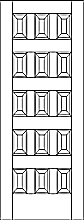 RP15000 15-panel wood door with raised panels
