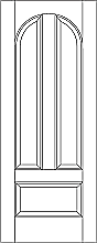 RP-3055-8 line drawing 3 panel door with full radius top panels raised panels