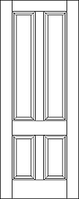 RP-4000-8 Traditional 4 panel door with raised panel 8 ft tall
