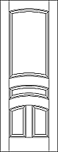RP-4150 line drawing 4-panel door with eased arch rails and raised panels