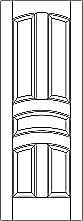 RP-5020 line drawing 5-panel door with eased arch rails and raised panels