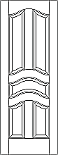 RP-5070 line drawing 5-panel door with eyebrow rails and raised panels