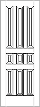 RP-9000 9-panel wood door with raised panels Line Drawing