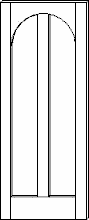 SWFP-2090 Flat Panel Round Top Vertical 2-Panel Solid Wood Doors