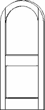 SWFP-9020 Flat Panel True-Round Top 2-Panel Solid Wood Doors