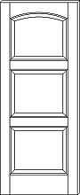 RP-3150 Contemporary 3-Panel Arch-Top Door