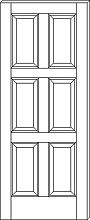 RP-6080 Contemporary 6-Panel Door